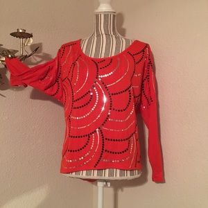 Beautiful sequined design top with lace back